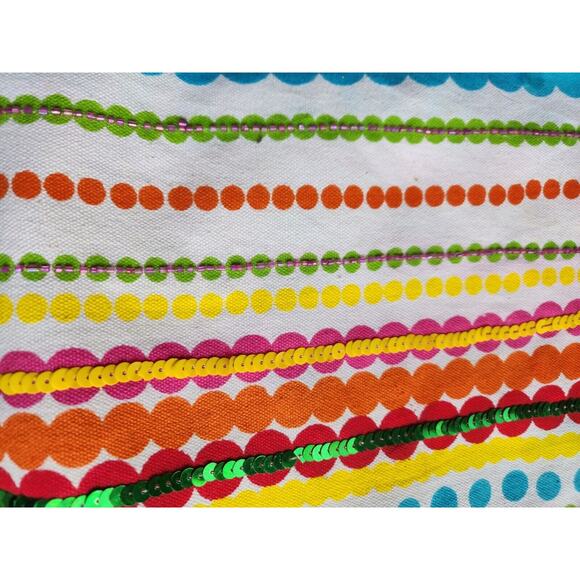 TOTE-NEWPORT NEWS-Bright Colors-Sequins-Beads-Beach-Carry On - Picture 2 of 16